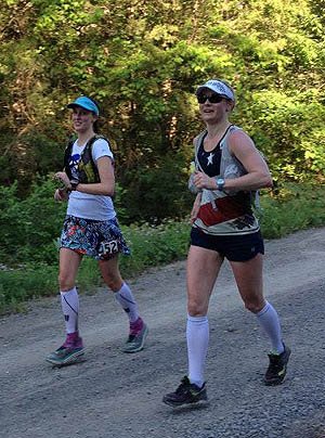 Megan and Anji running