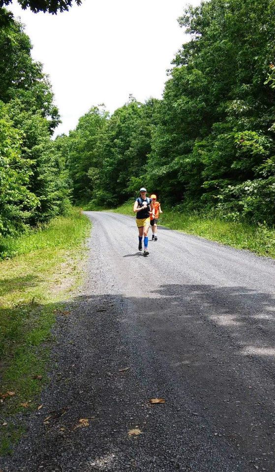 Female runner on course