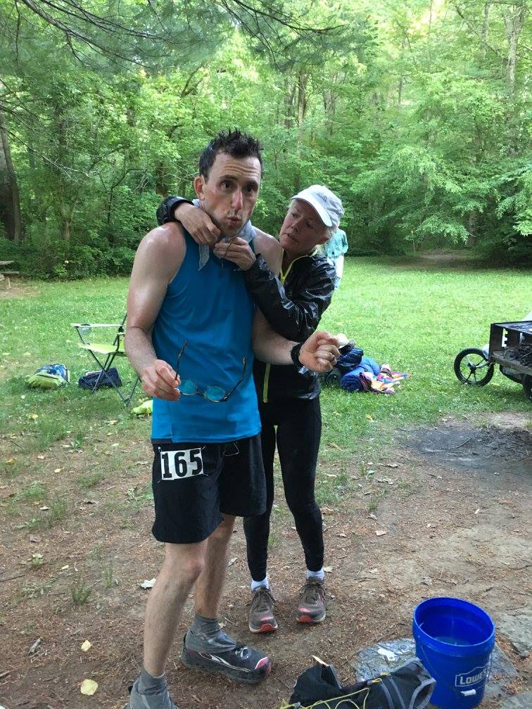 Crew member for runner
        165 gets a bandana around his neck. While he makes a funny face at the camera