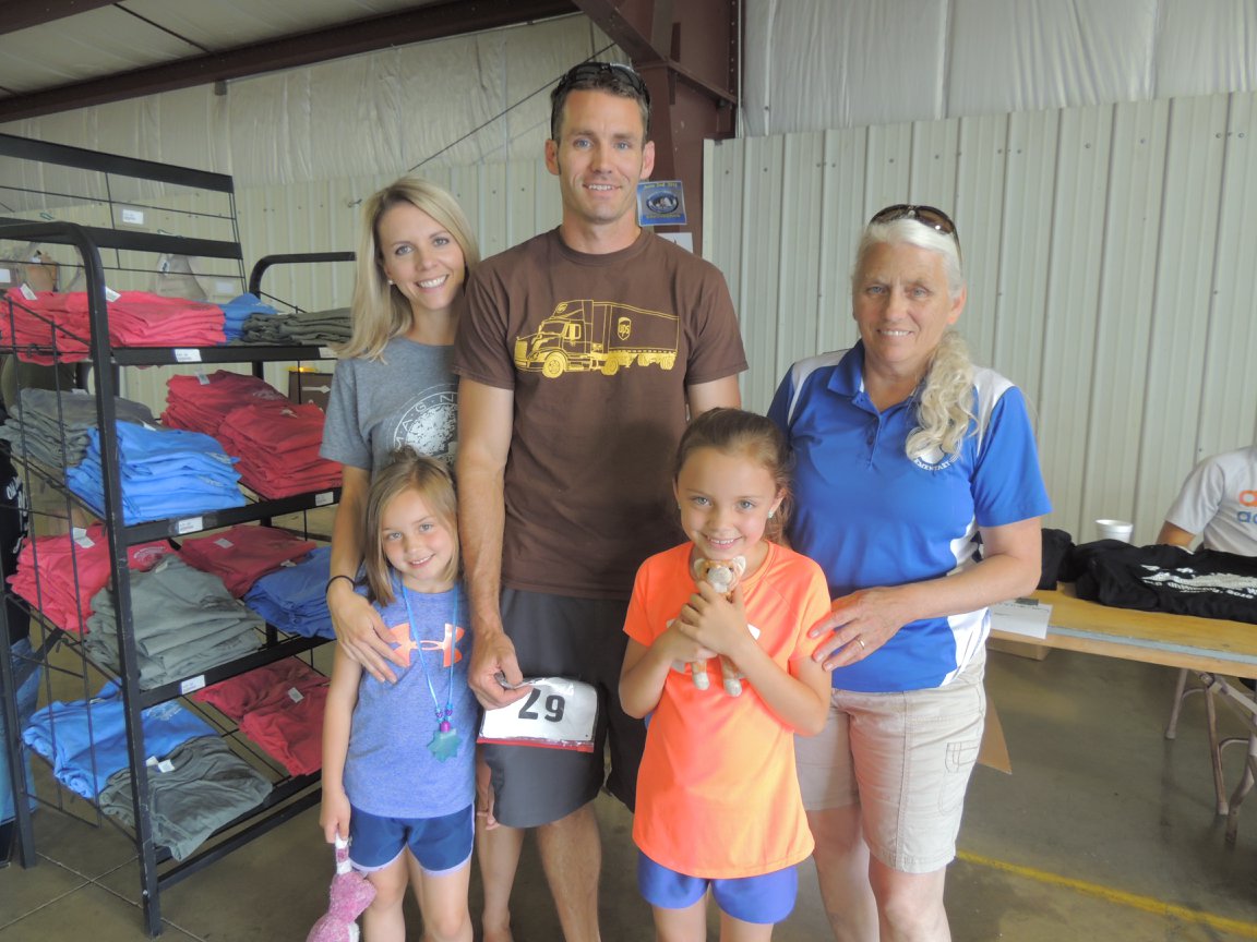 Mike Jones with his wife, kids and mother. 