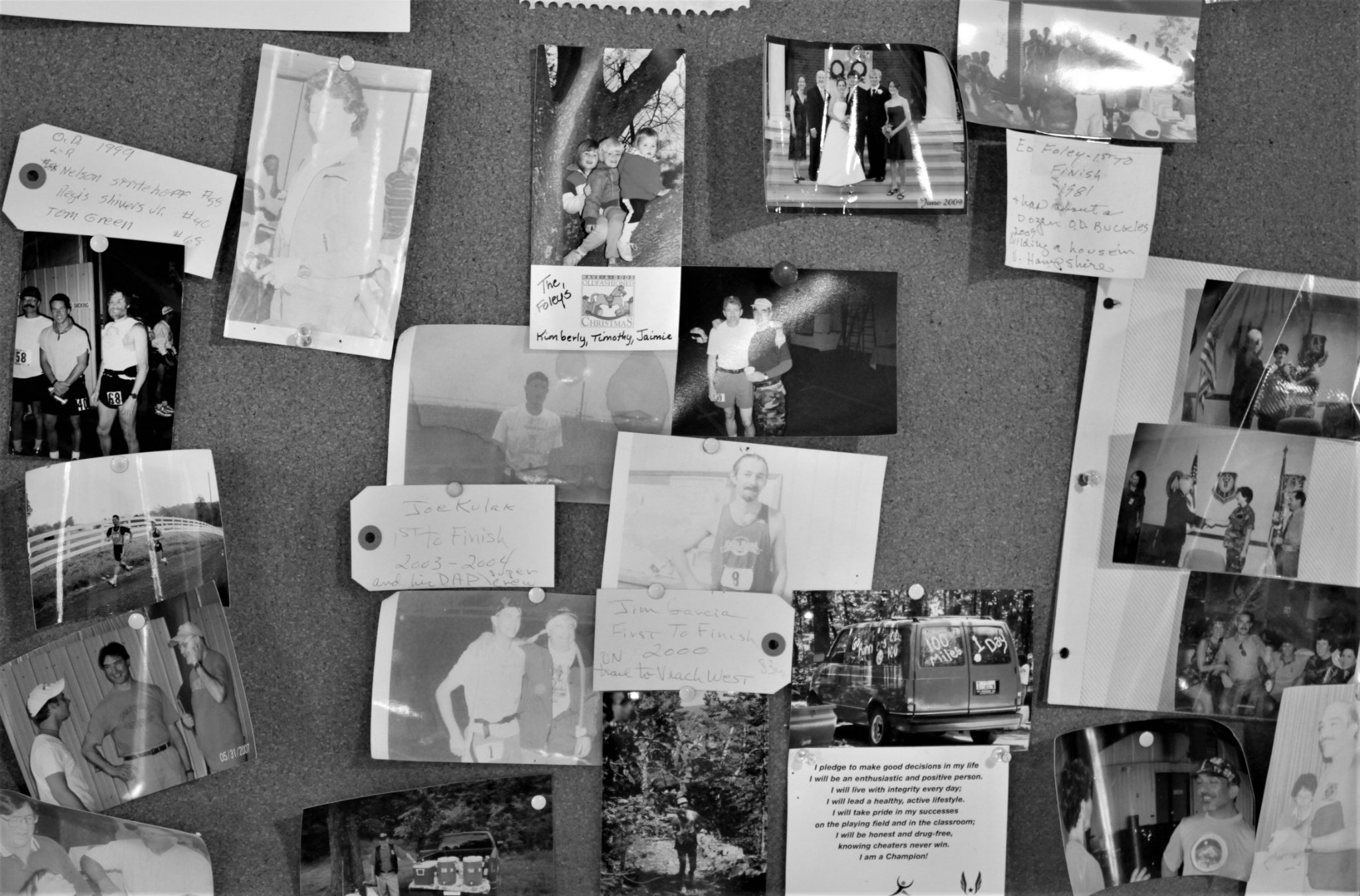 black and white image of a photoboard